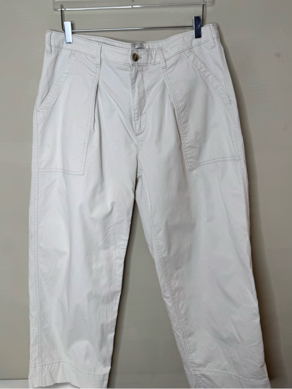 Banana Republic White Authentic Chino Pants Size 14 Cropped Stretch - Picture 3 of 11